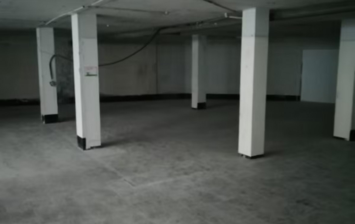 Garage amplio con paredes blancas